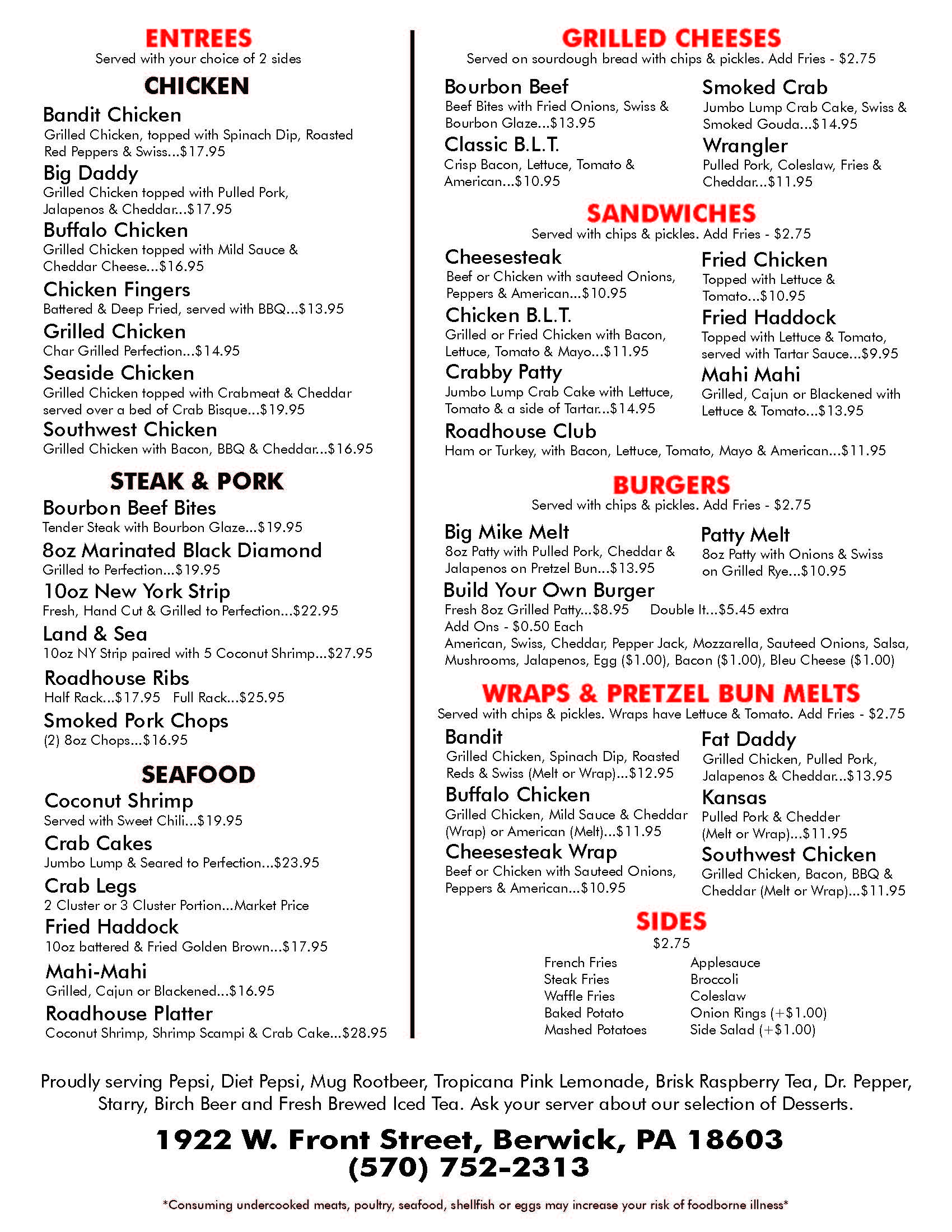 Bandit's Roadhouse in Berwick, PA