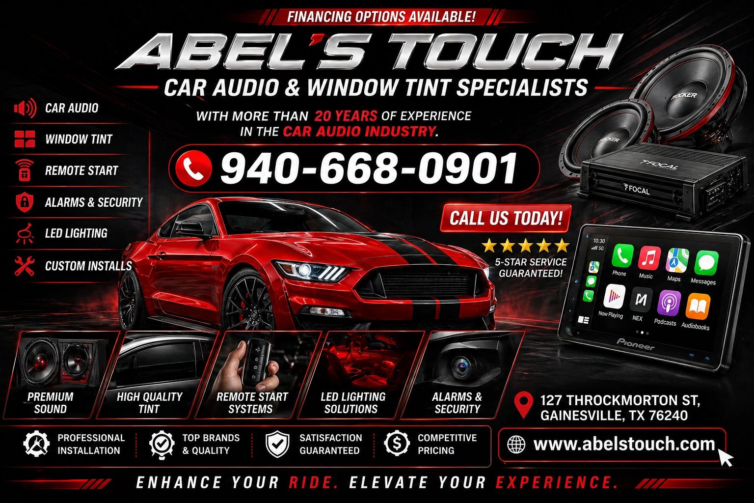 Abel's Touch Car Audio & Window Tint Specialist in Gainesville, TX