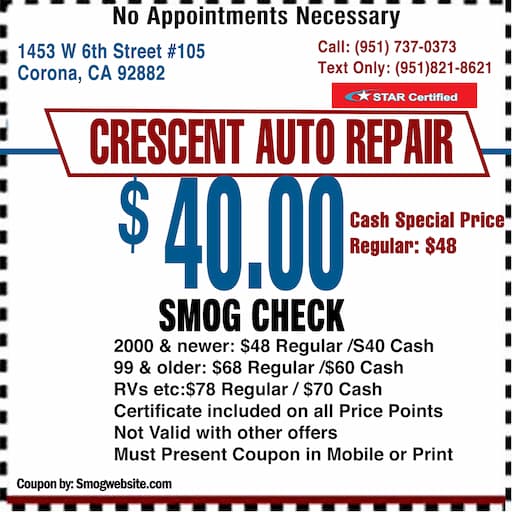 Crescent Auto Repair Smog Check in Corona, CA (2)