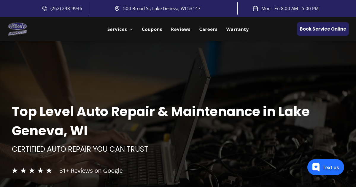 Mikes Auto Repair On Broad in Lake Geneva, WI