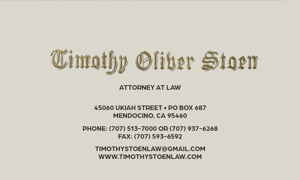Timothy Oliver Stoen Attorney in Mendocino, CA (5)