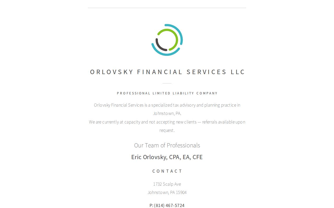 Eric J. Orlovsky CPA in Johnstown, PA
