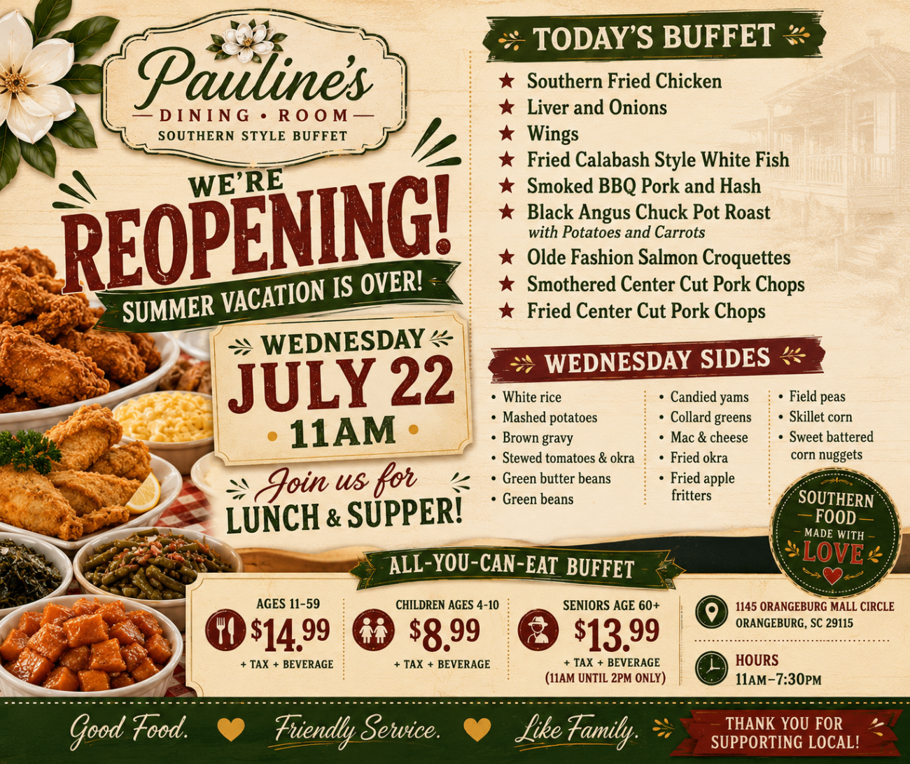 Pauline's Dining Room in Orangeburg, SC (2)