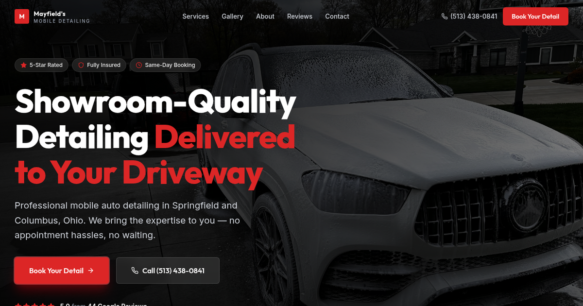 Mayfield's Mobile Auto Detailing in South Vienna, OH