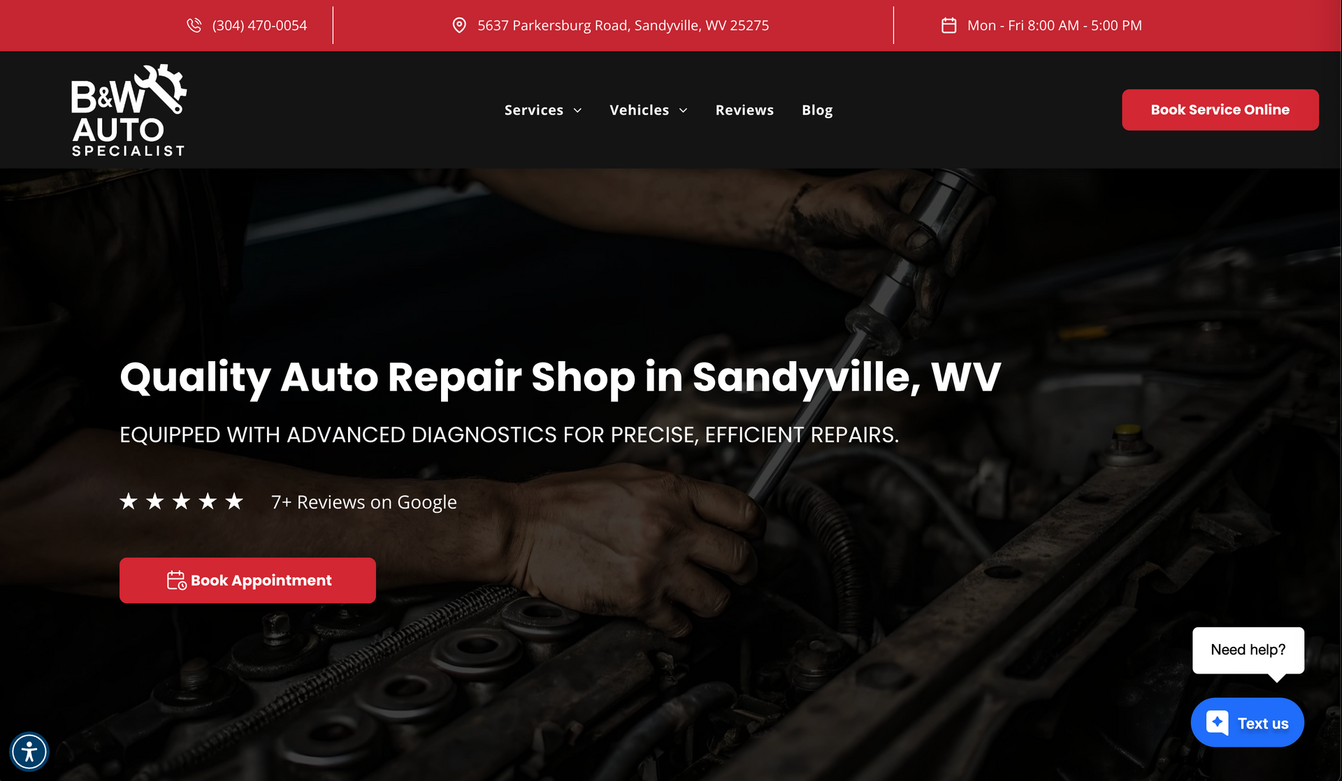 B & W Auto Specialist in Sandyville, WV