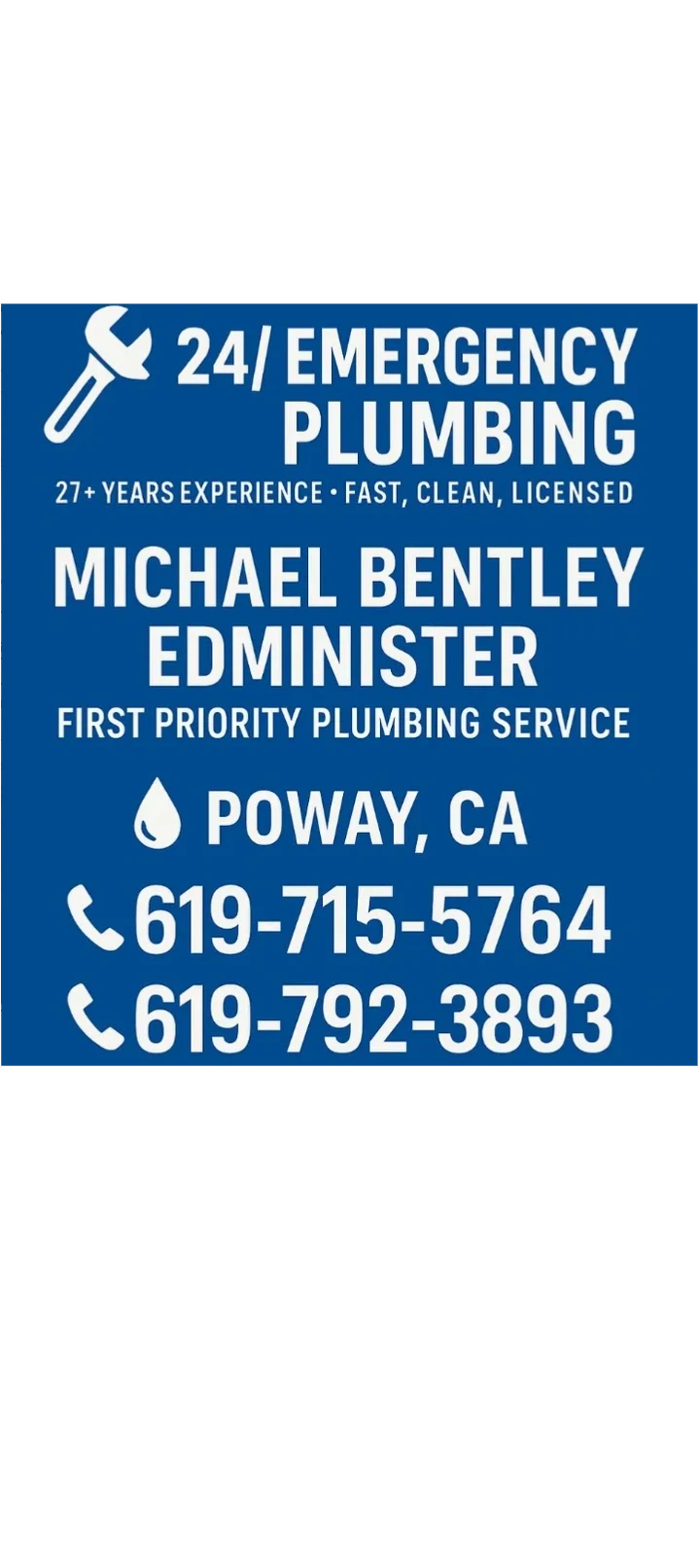First Priority Plumbing Service in Poway, CA