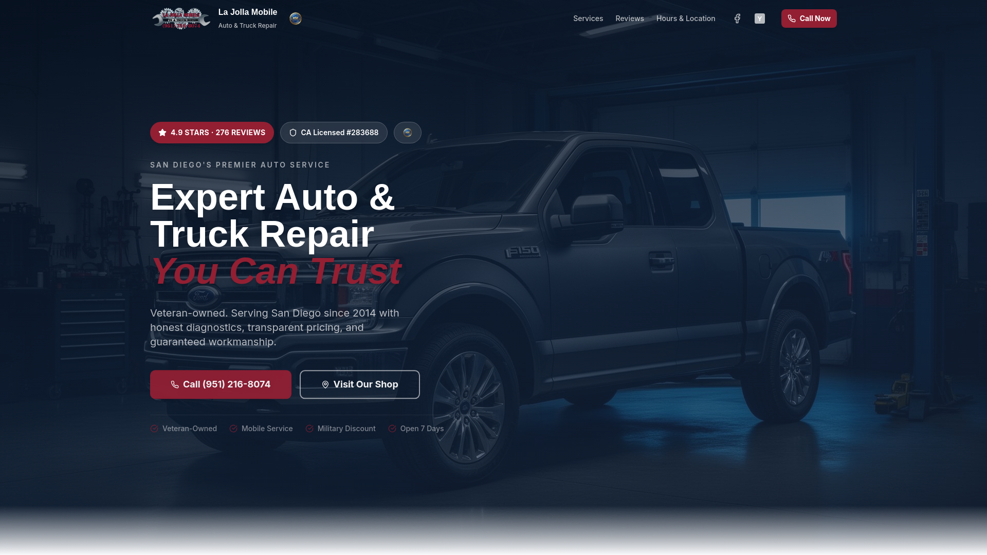 La Jolla Mobile Auto & Truck Repair in San Diego, CA