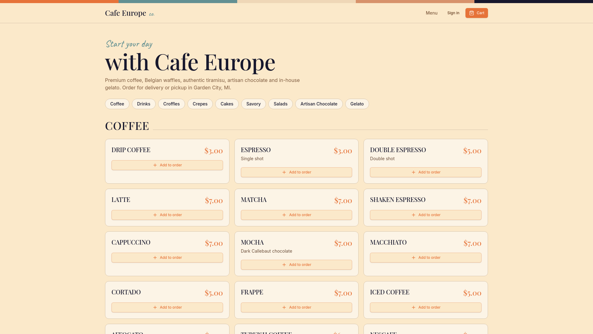 Cafe Europe in Garden City, MI