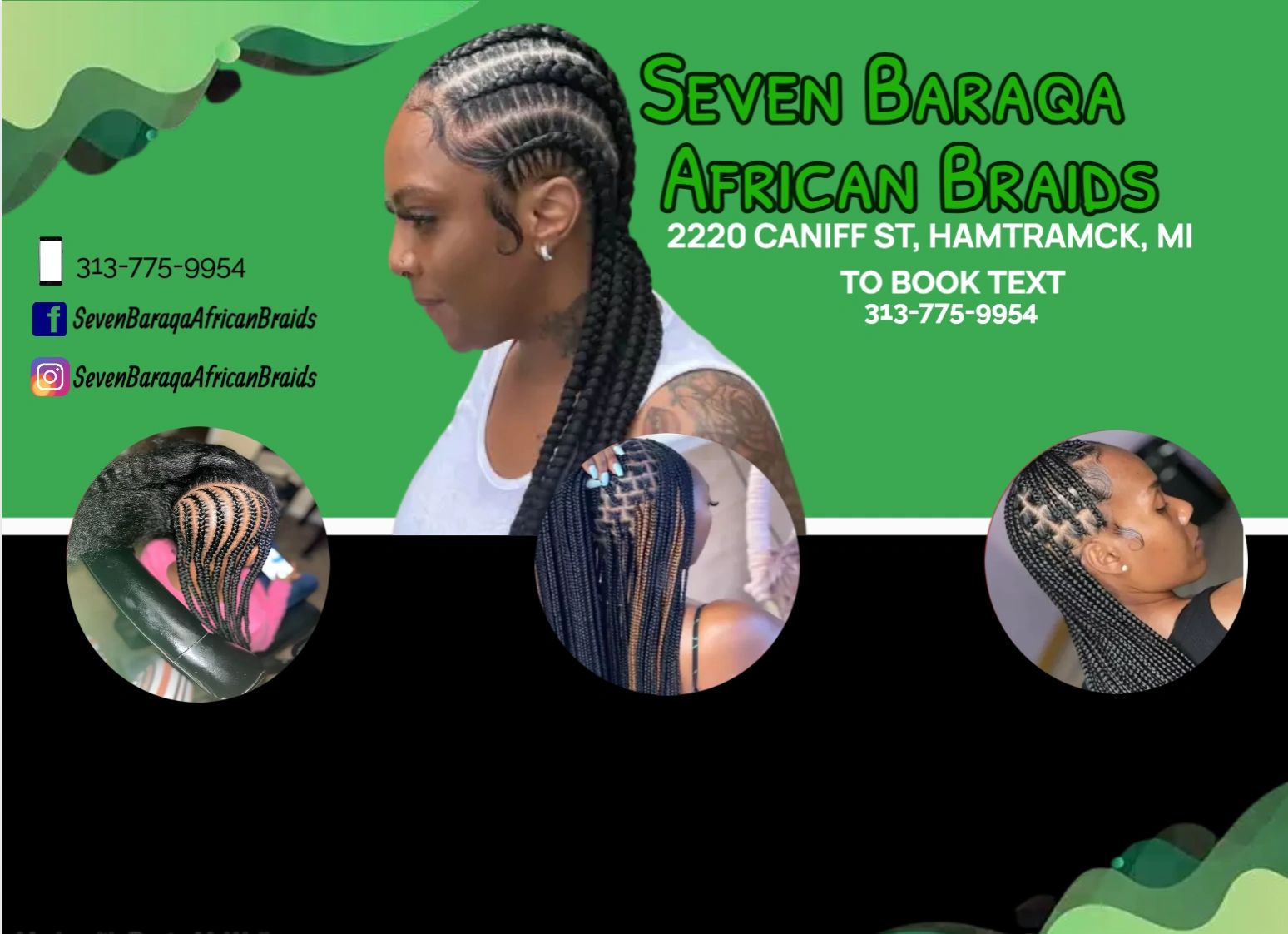 Seven Baraqa African Braids in Hamtramck, MI