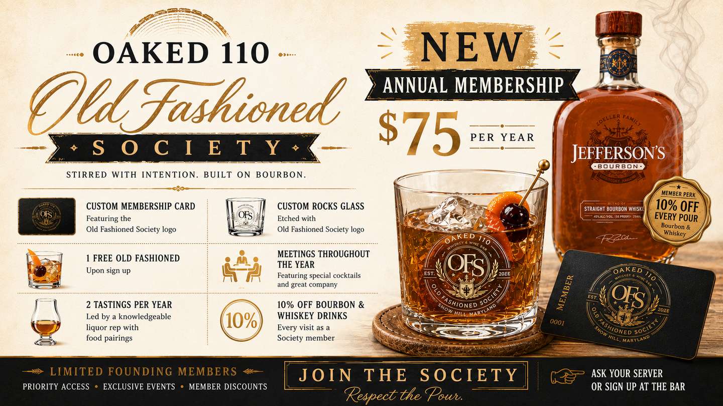 Oaked 110 Whiskey & Wine Bar in Snow Hill, MD (6)
