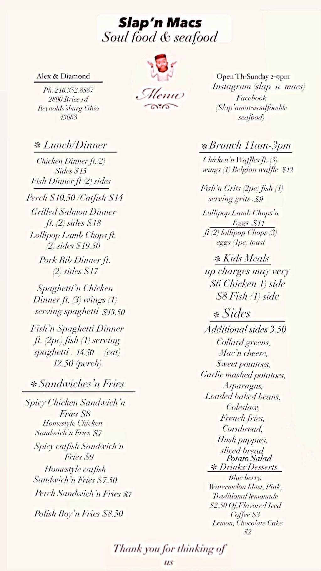 Slap'n macs soul food & seafood LLC in Reynoldsburg, OH