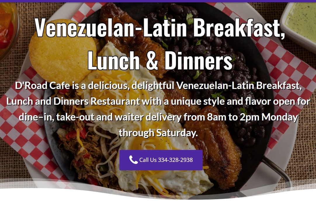 D'Road Cafe welcomes you to our Latin Home cooking style in Montgomery, AL