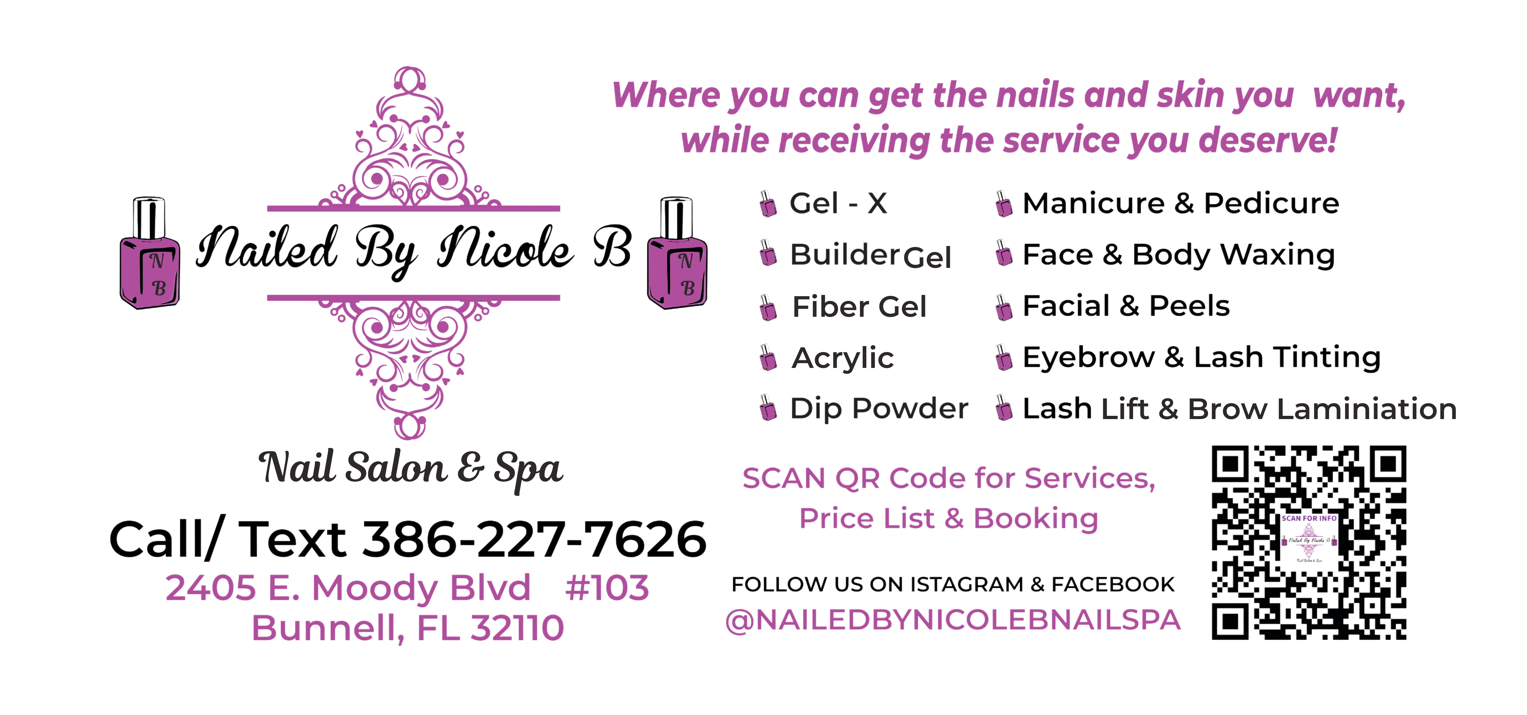Nailed By Nicole B Nail Salon & Spa in Bunnell, FL