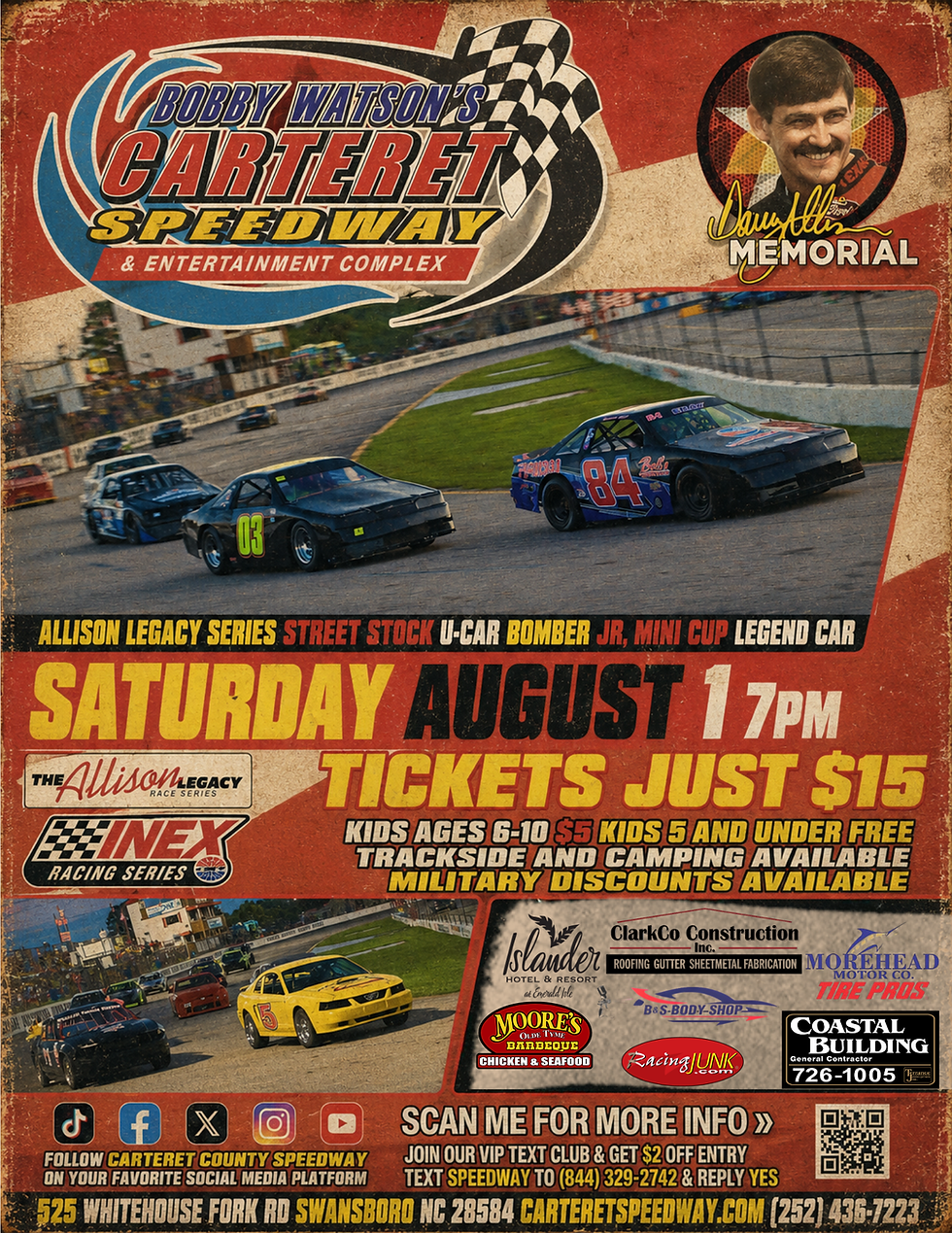 Carteret County Speedway in Swansboro, NC