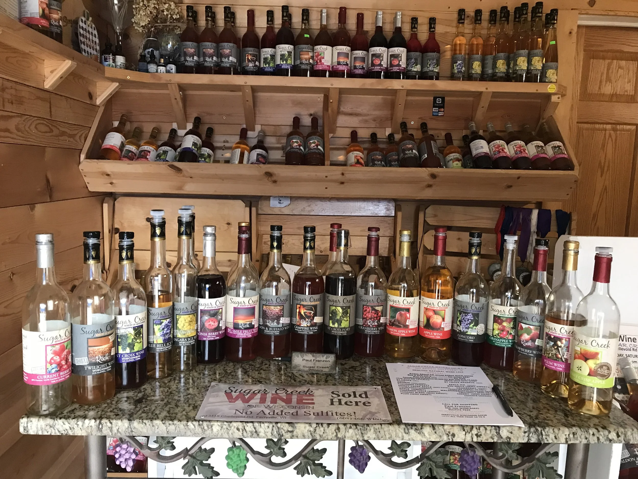 Sugar Creek Winery and Spirits”SULFITE FREE WINE” in Ferryville, WI