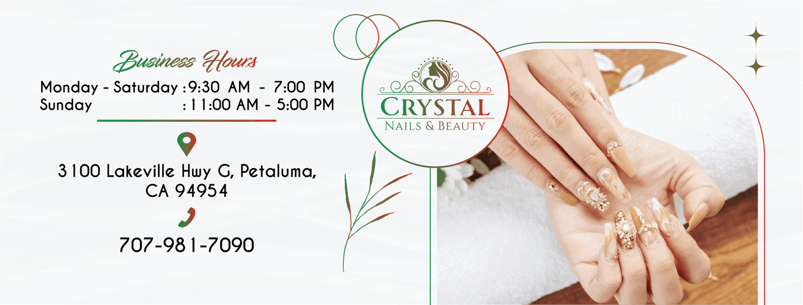 CRYSTAL NAILS & BEAUTY (20% Off For New Customers) in Petaluma, CA