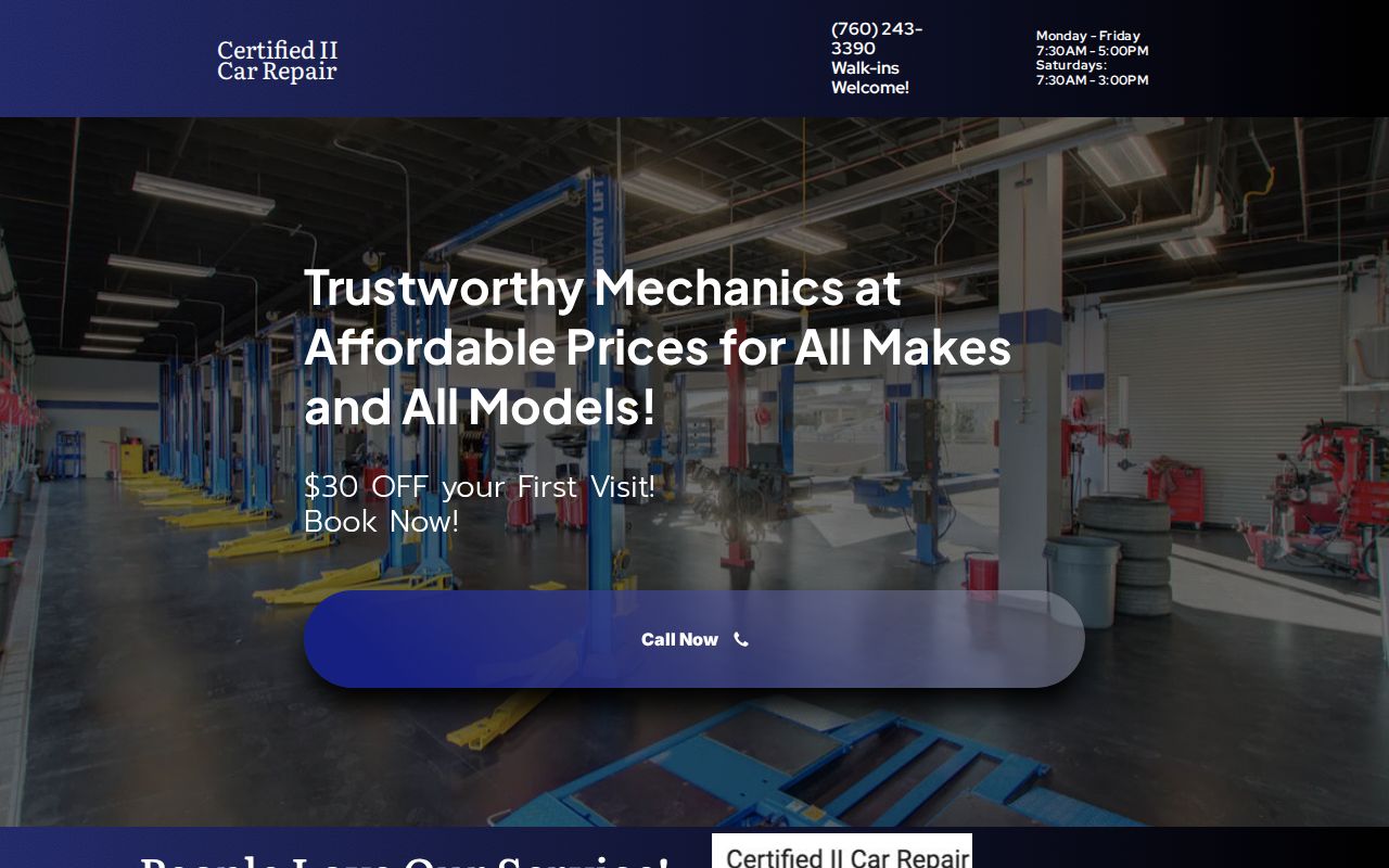 Certified II Car Repair in Victorville, CA