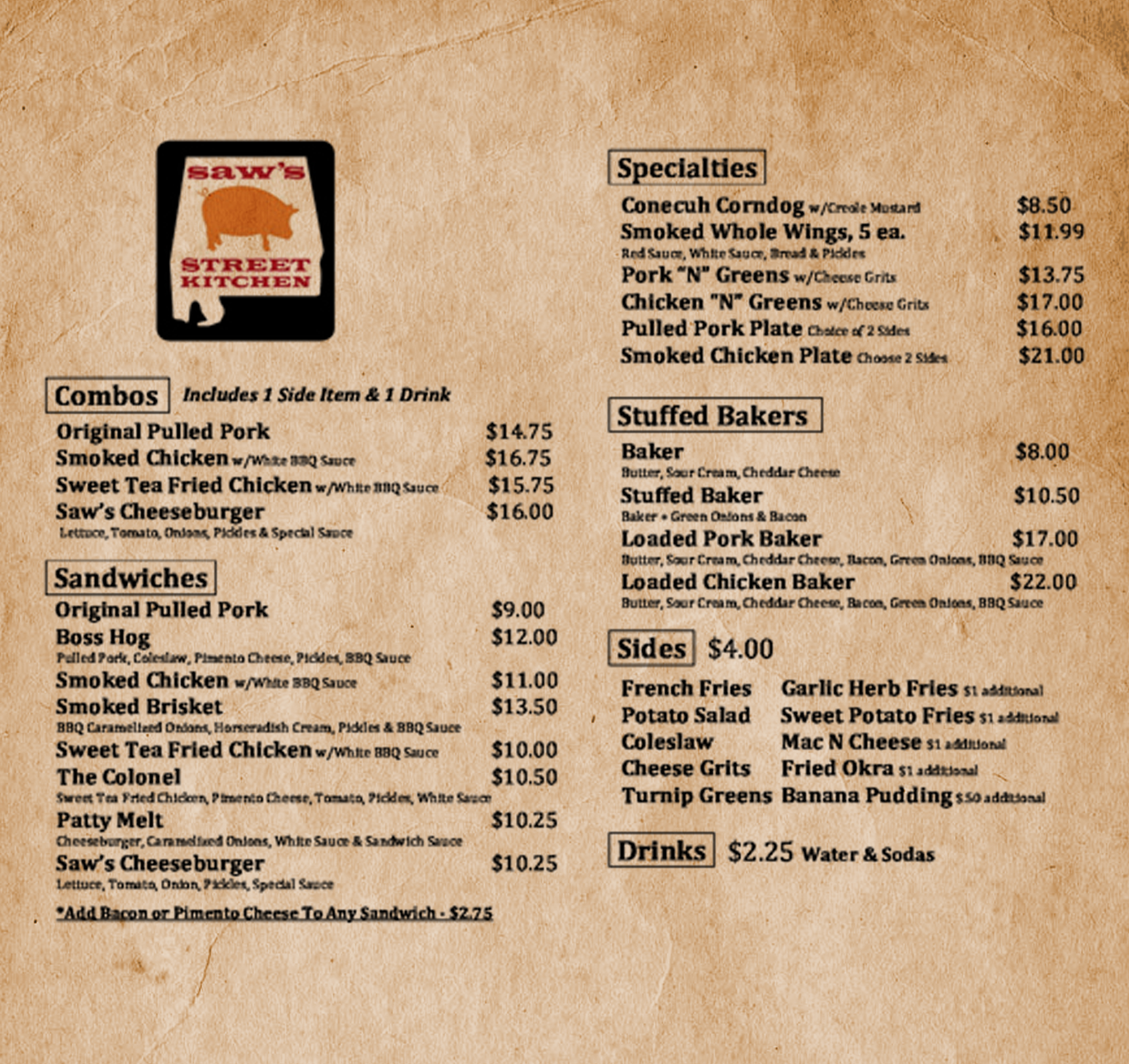 Saw’s Street Kitchen Food Truck in Birmingham, AL