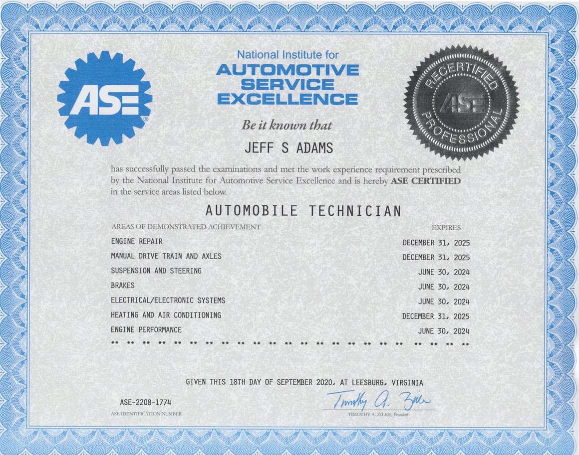 Adams Genuine Automotive - Certified MOBILE Auto Repair in Mint Hill, NC