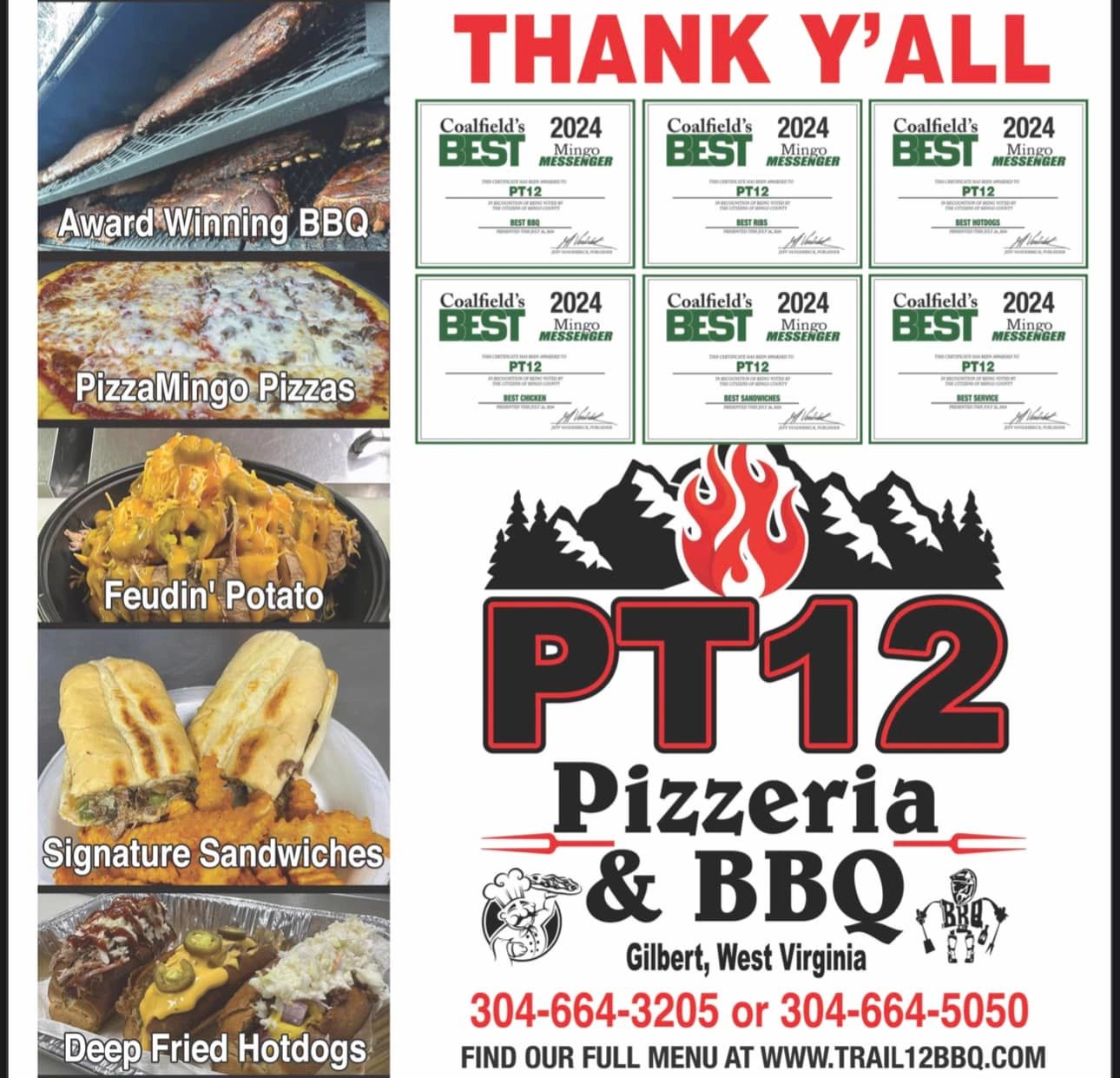 PT12 (Pizzamingo & Trail 12 BBQ) in Gilbert, WV