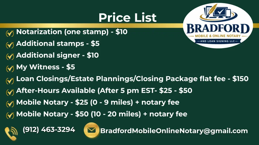 Bradford Mobile & Online Notary and Loan Signing LLC in Indian Rocks Beach, FL (4)