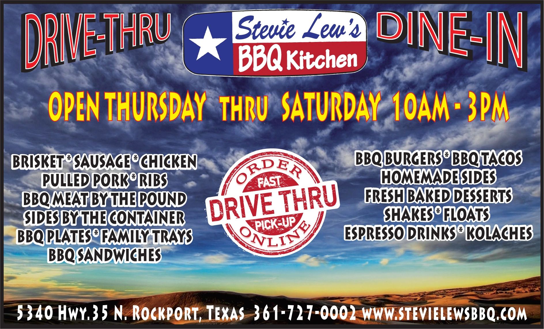 Stevie Lew's BBQ Kitchen in Rockport, TX