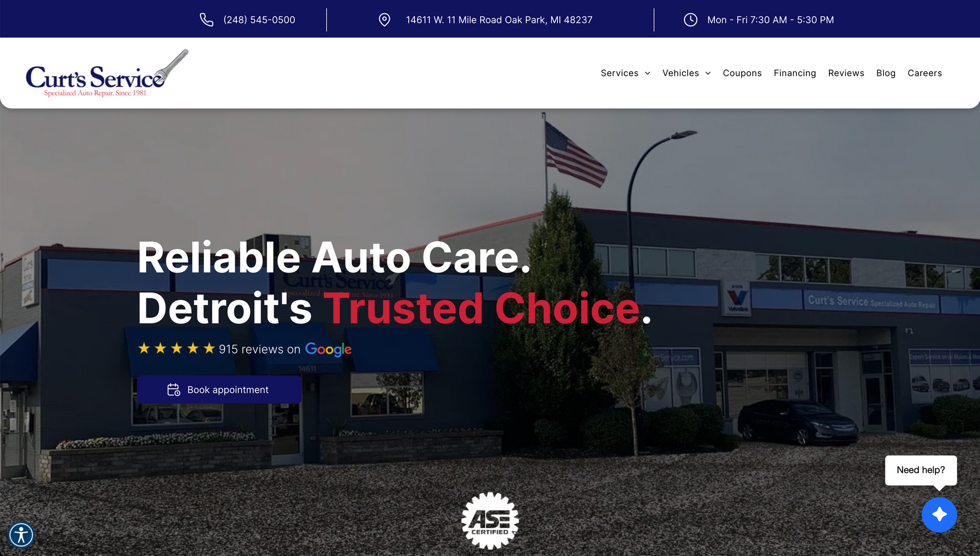 Curt's Service Inc. in Oak Park, MI