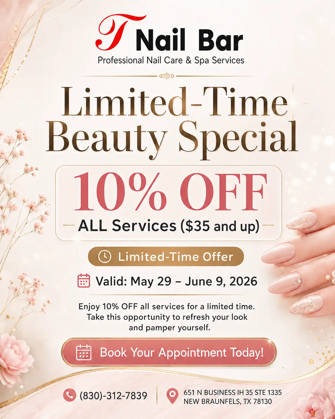 T Nail Bar (at the left of The Gold's Gym) in New Braunfels, TX (4)