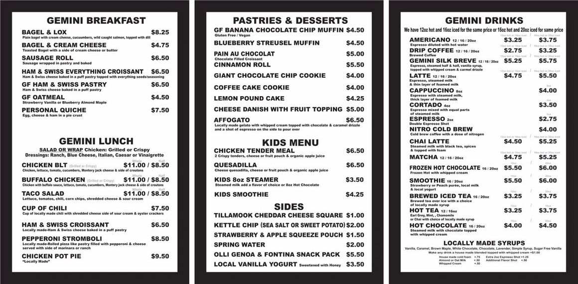 Gemini Coffee & Eats in Urbana, OH