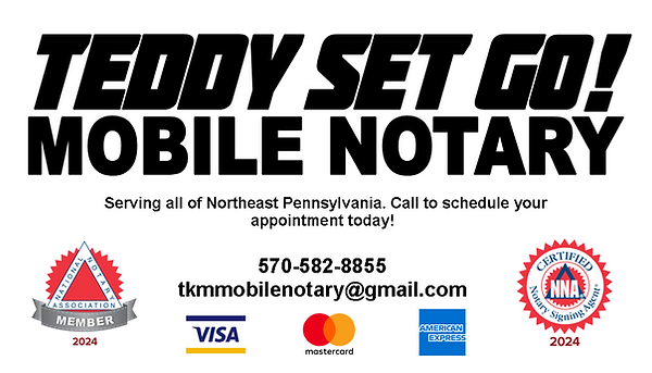 Teddy Set Go Mobile Notary Service in Freeland, PA