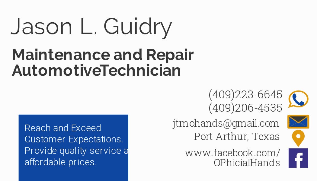 Jason the Mechanic • OFFICIAL Hands in Nederland, TX (2)