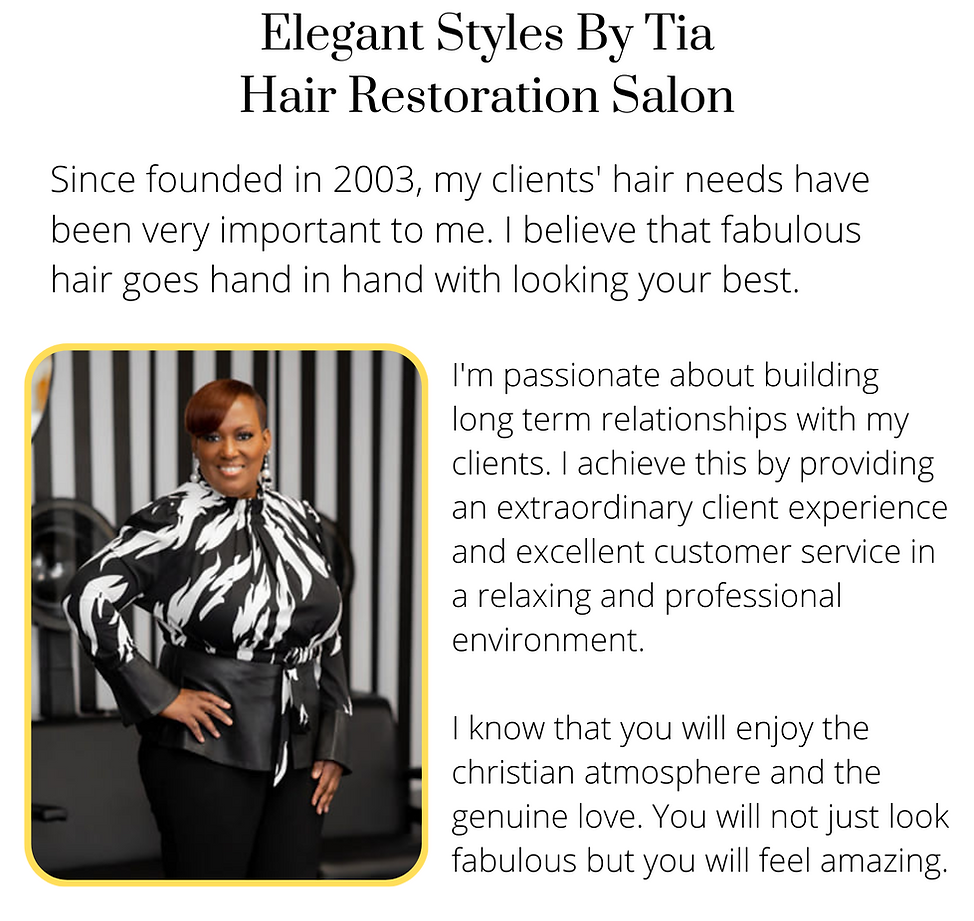 Elegant Styles by Tia Hair Restoration Salon in Virginia Beach, VA
