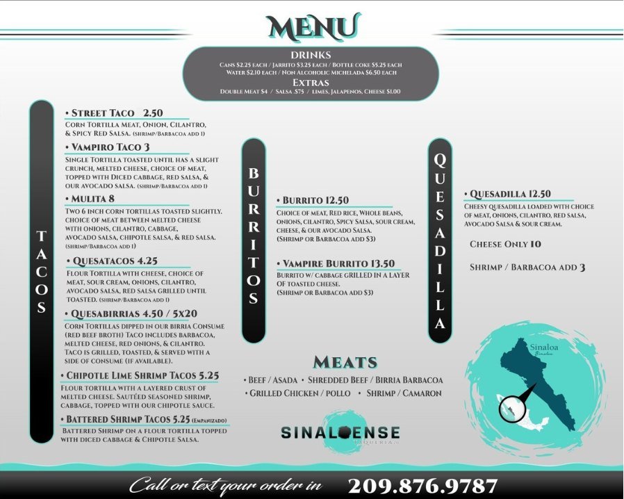 Sinaloense Mariscos & Taqueria in Salida, CA