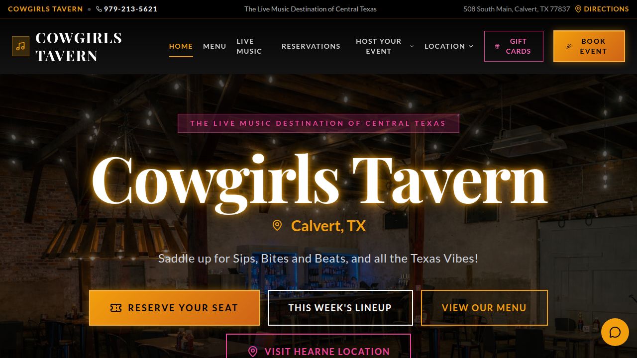 Cowgirls Tavern in Calvert, TX
