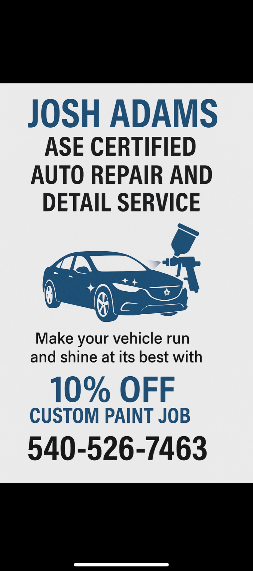 Josh adams ASE CERTIFIED AUTO REPAIR AND DETAIL SERVICE in Bedford, VA