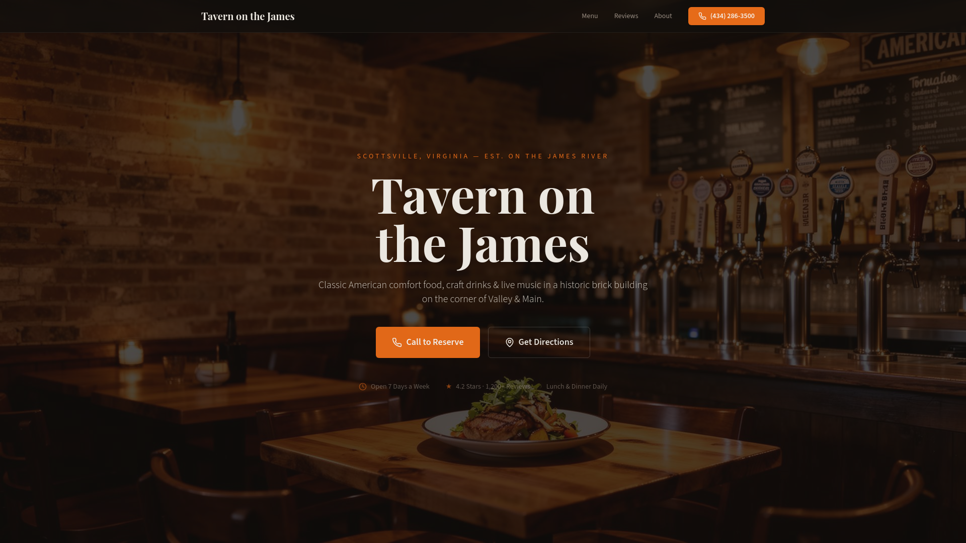 Tavern on the James in Scottsville, VA