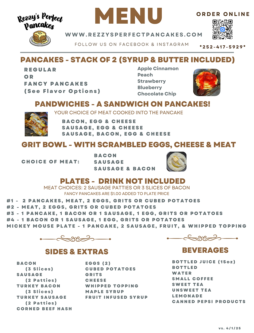 Rezzy's Perfect Pancakes Food Truck in Winterville, NC